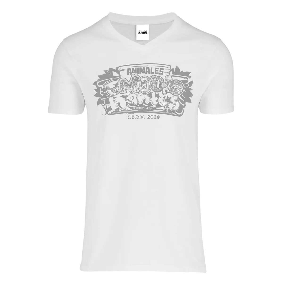 Playera Cuello V — Blanco — Blanco