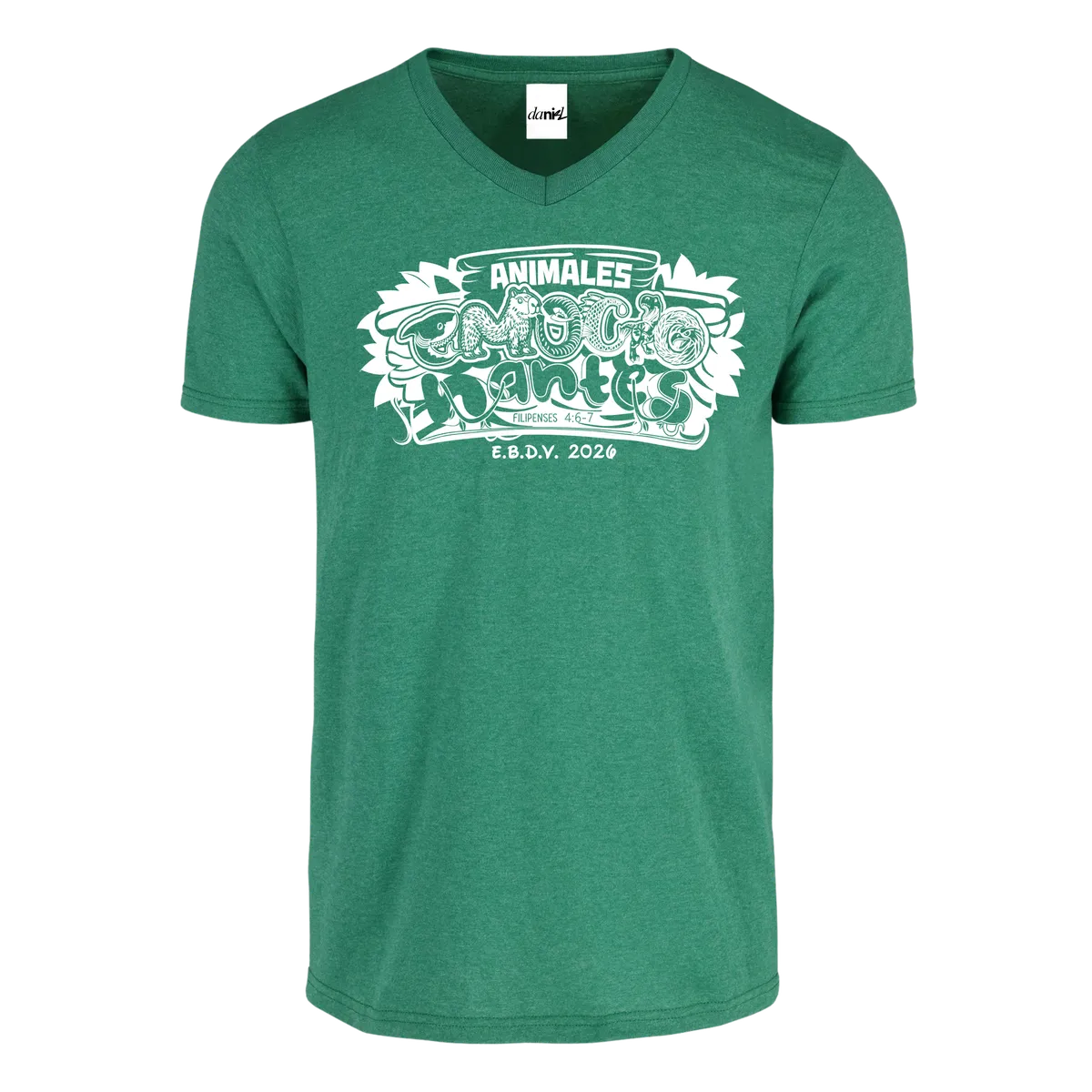 Playera Cuello V Jaspe — Jade Jaspe — Blanco