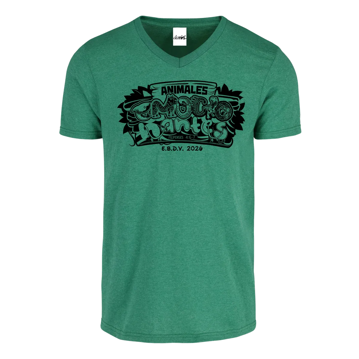 Playera Cuello V Jaspe — Jade Jaspe — Negro