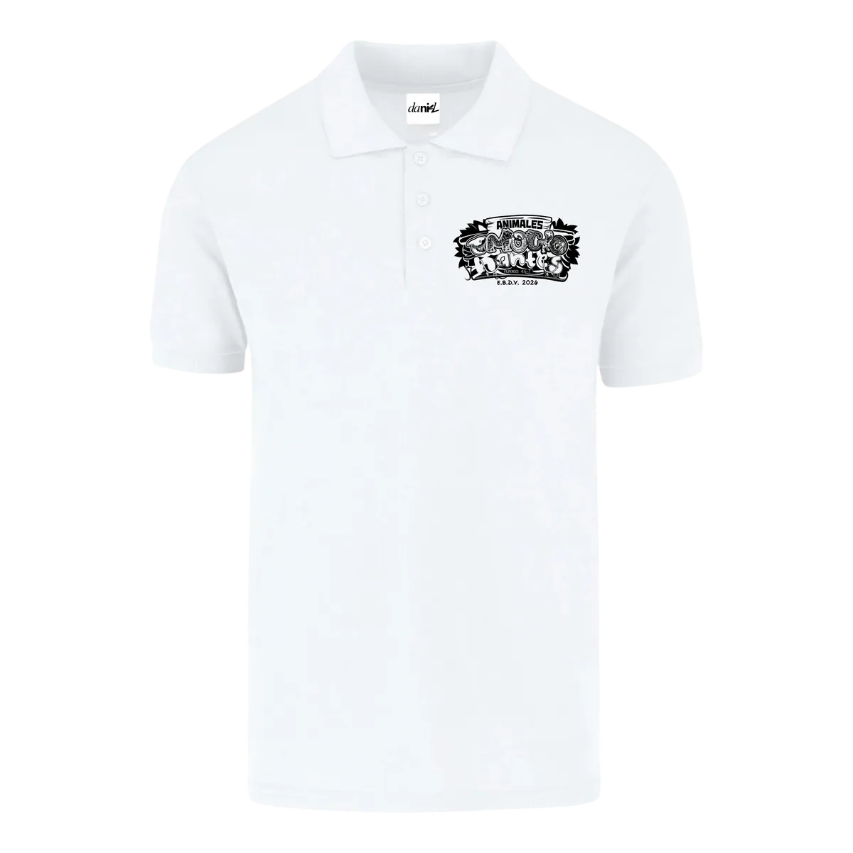Playera Tipo Polo — Blanco — Negro
