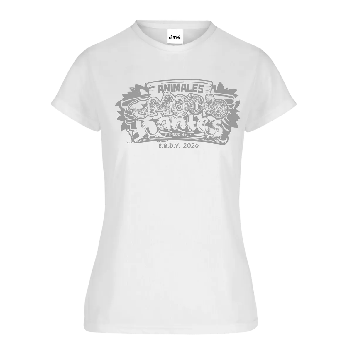 Playera Cuello Redondo con Silueta — Blanco — Blanco